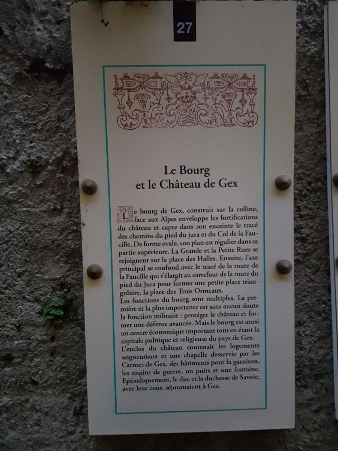 Hebergeneve : Aux Pieds Du Chateau Gex Extérieur photo